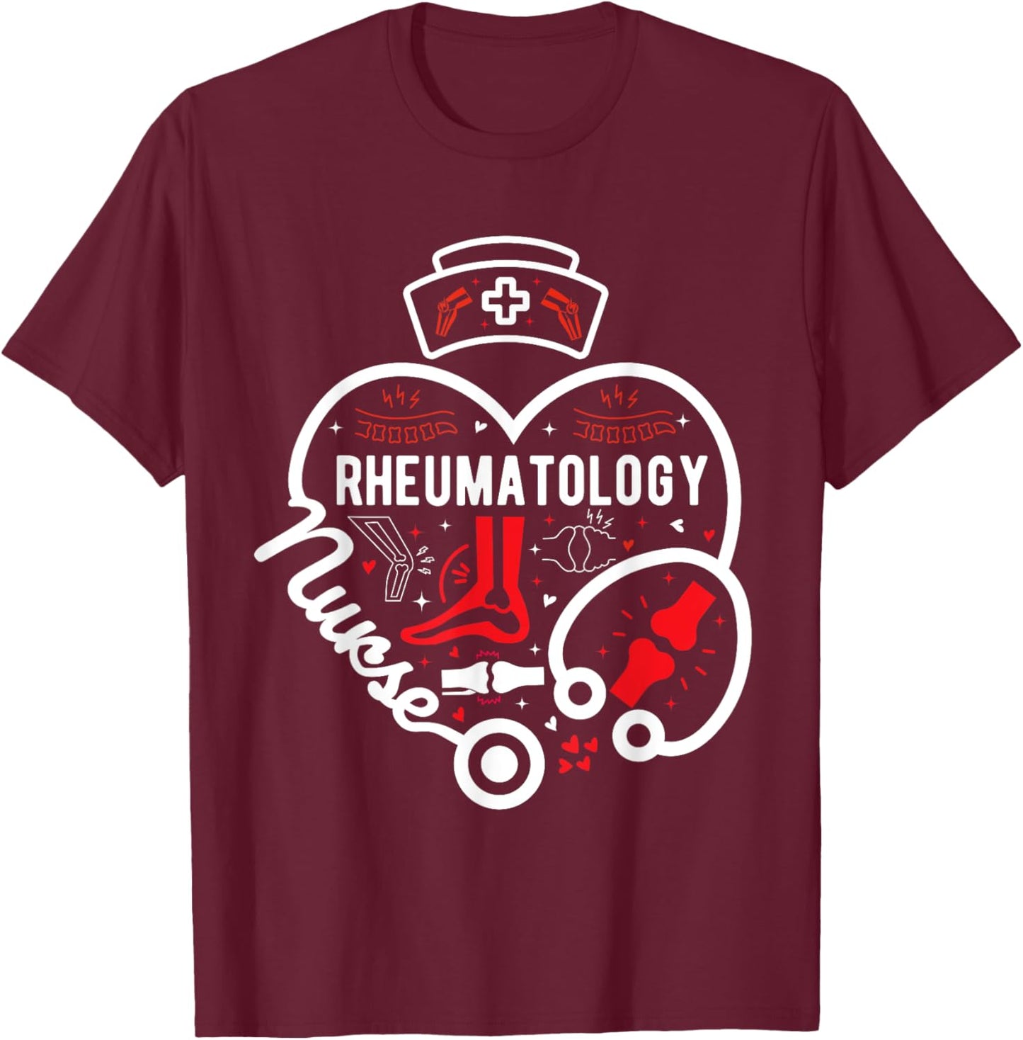 Funny Rheumatology Nurse Gifts For Rheumatologist T-Shirt - T-Shirt | Maroon