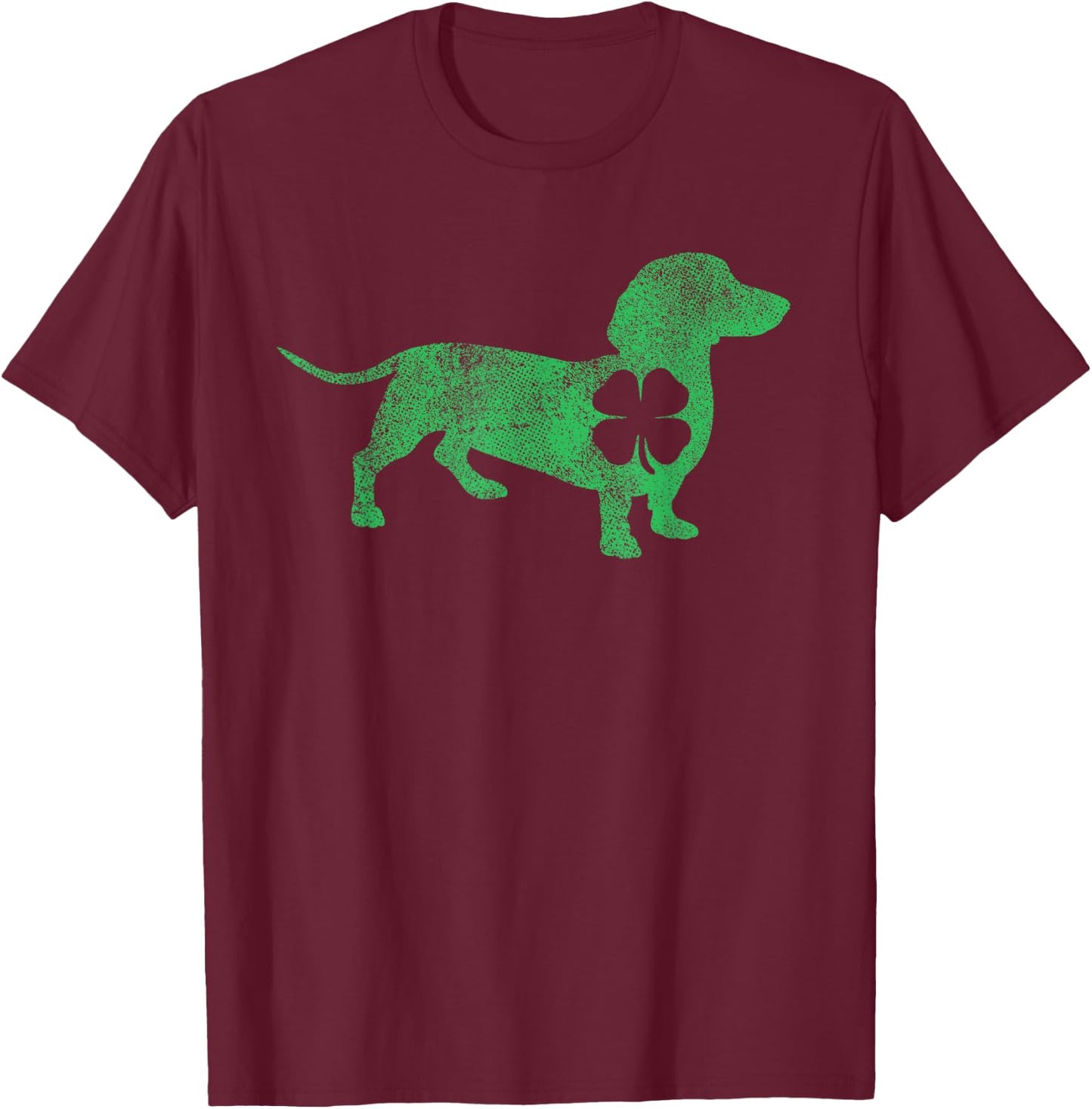 Dachshund Dog Shamrock St. Patrick's Day Saint Paddy's Irish Men Women Kids T-Shirt - T-Shirt | Maroon