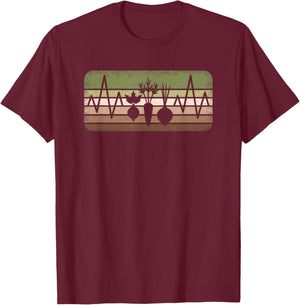 Funny Gardener Heartbeat Retro Graden Gardening Men T-Shirt - T-Shirt | Maroon