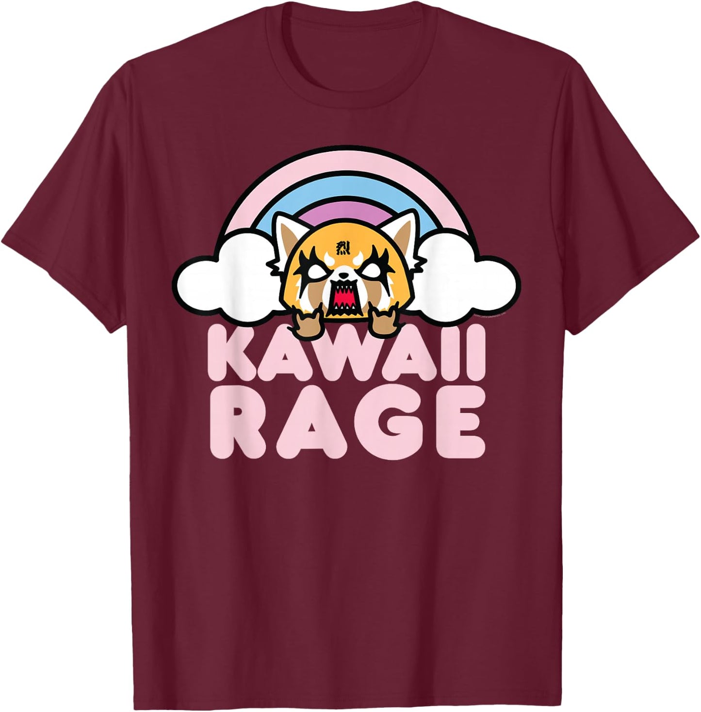 Aggretsuko Kawaii Rage T-Shirt - T-Shirt | Maroon