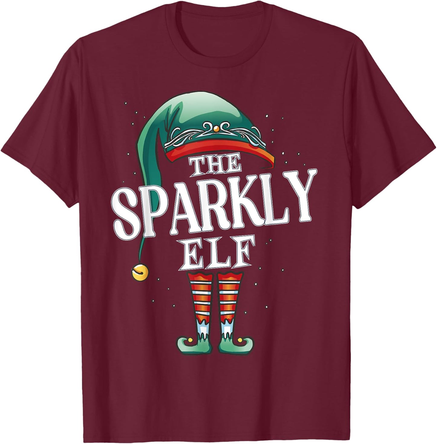 Sparkly Elf Christmas Group Xmas Pajama Party T-Shirt - T-Shirt | Maroon