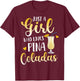 Just A Girl Who Loves Pina Coladas Cocktail Lover T-Shirt - T-Shirt | Maroon