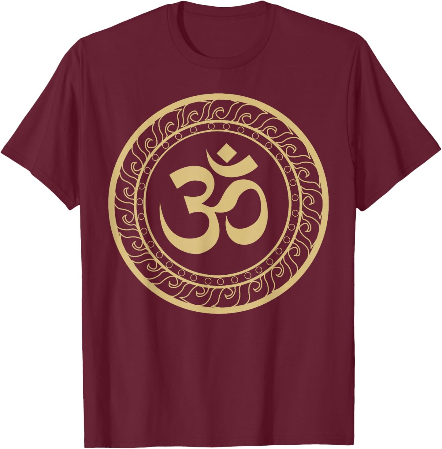 Om Ohm Aum Symbol Spiritual Yoga T-Shirt - T-Shirt | Maroon