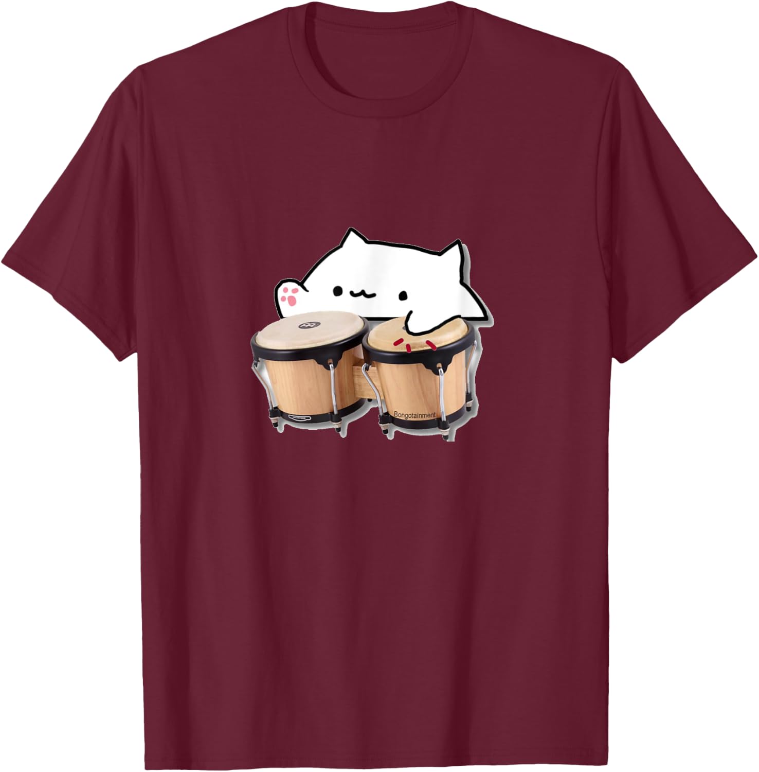 Funny Bongo cat & more meme Men Women Girls Kids T-Shirt - T-Shirt | Maroon