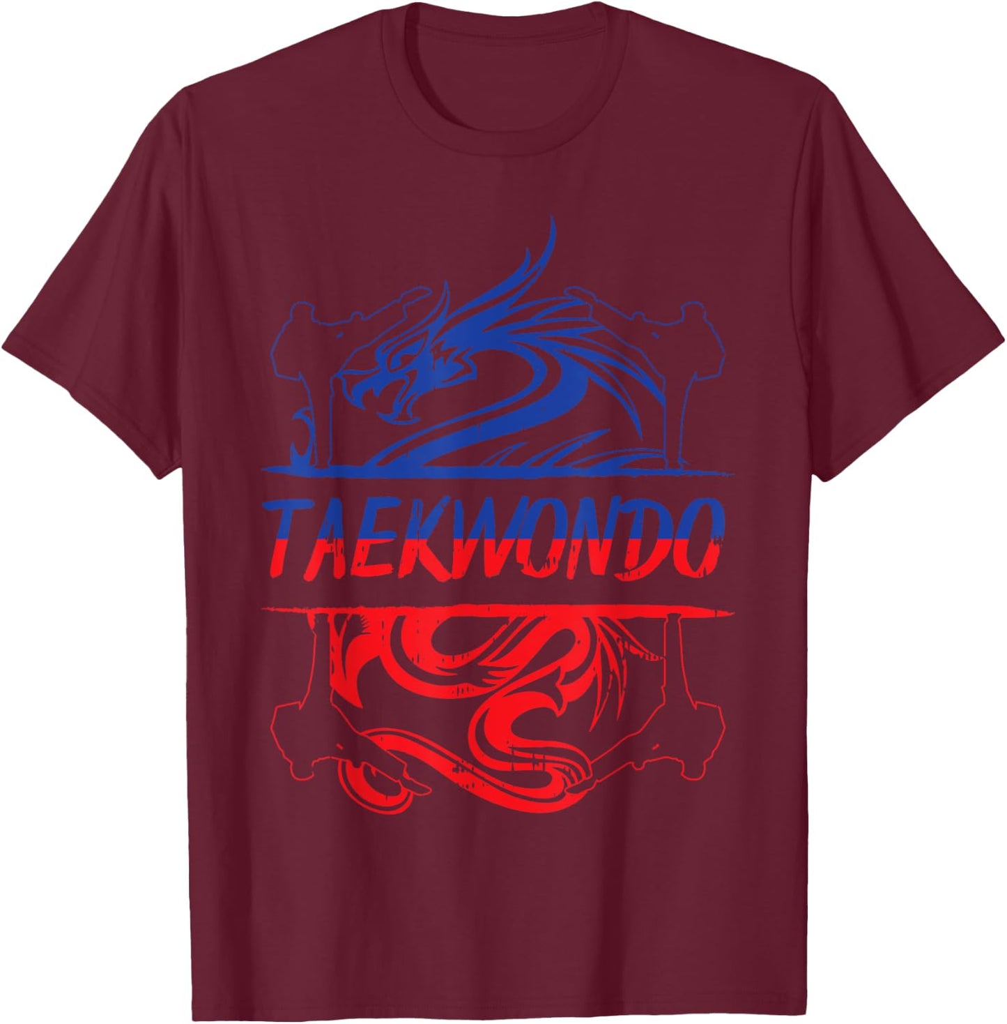 Taekwondo Dragon Cool Korean Martial Arts Men Women Gift T-Shirt - T-Shirt | Maroon