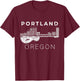 Portland Souvenir Men Oregon Lover Music Guitar T-Shirt - T-Shirt | Maroon