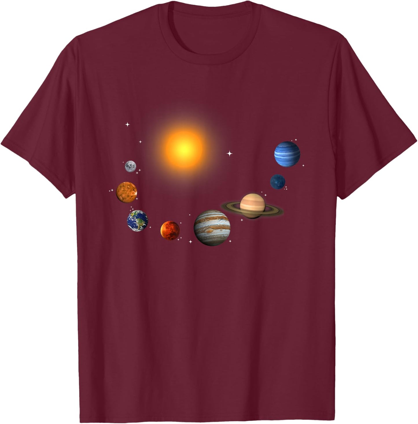 Our Solar System, Science Education,T Shirt Men, Women, Kids T-Shirt - T-Shirt | Maroon