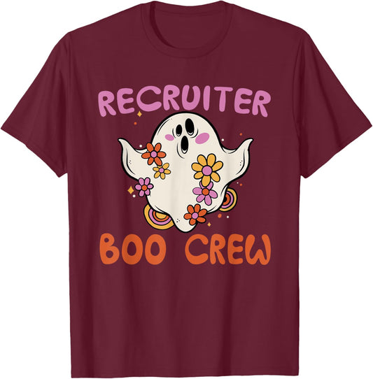 Recruiter Boo Crew Halloween Costume Human Resources HR T-Shirt - T-Shirt | Maroon