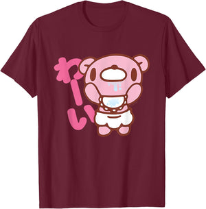 Gloomy Bear The Naughty Grizzly Kawaii Baby Chibi Anime T-Shirt - T-Shirt | Maroon