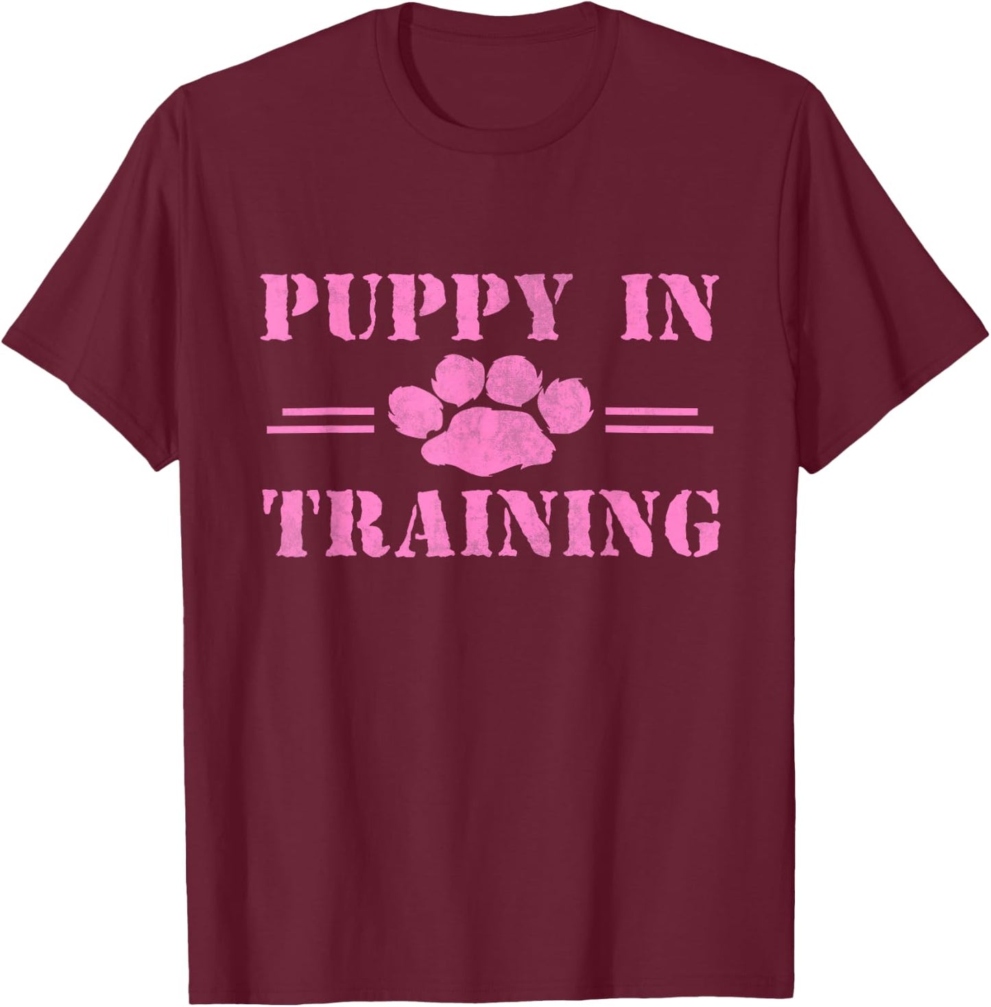 Pink BDSM Puppy in Training Gear, Human Pup Play Fetish Gift T-Shirt - T-Shirt | Maroon