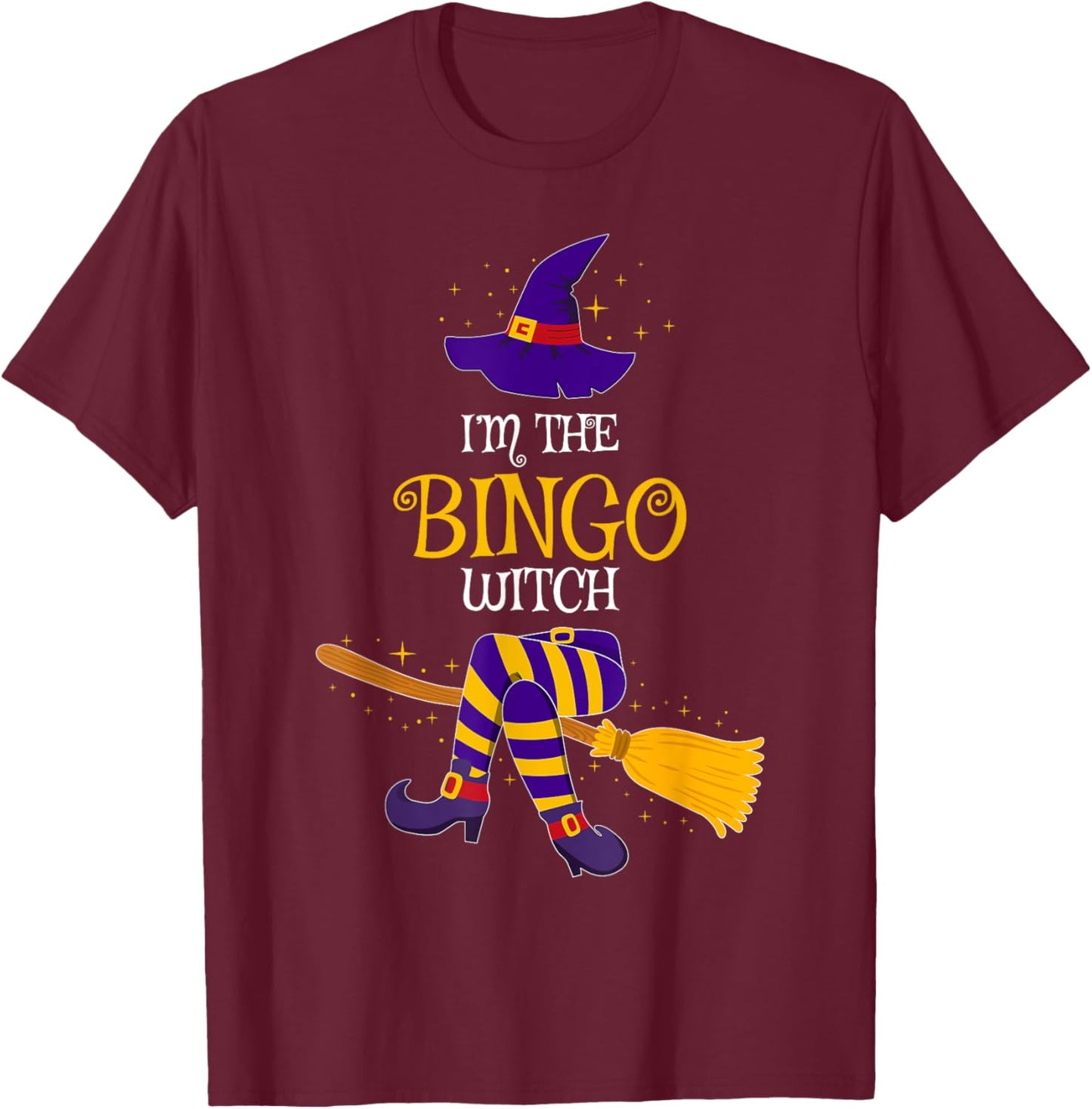 I’m The Bingo Witch Family Matching Costume Halloween T-Shirt - T-Shirt | Maroon