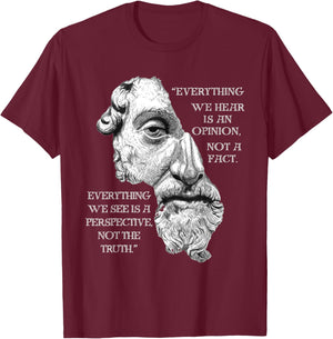 Marcus Aurelius Stoic Philosophy Roman Philosopher's Quote T-Shirt - T-Shirt | Maroon