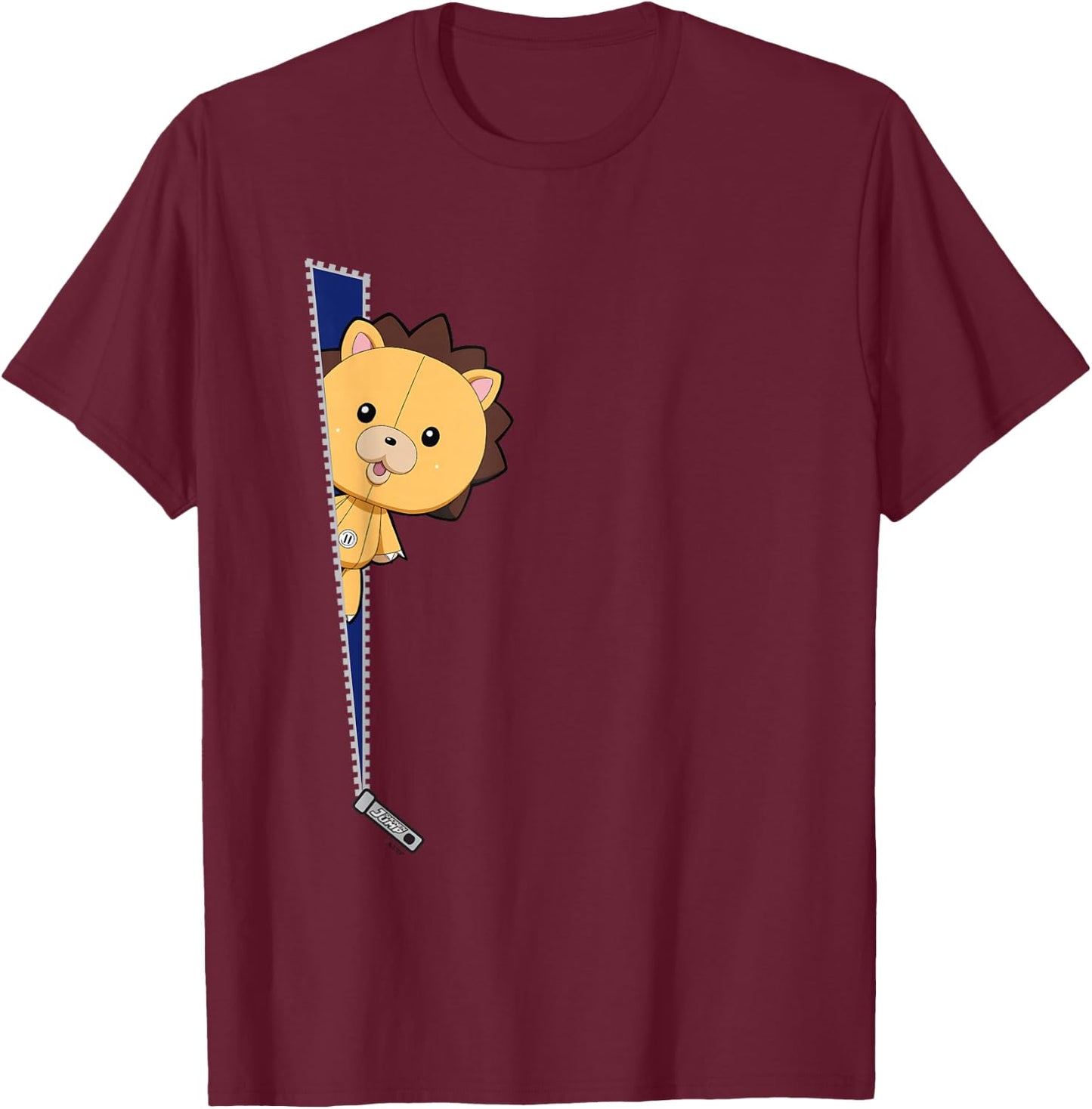 Bleach Kon Stuffed Icon with Zipper Anime T-Shirt - T-Shirt | Maroon