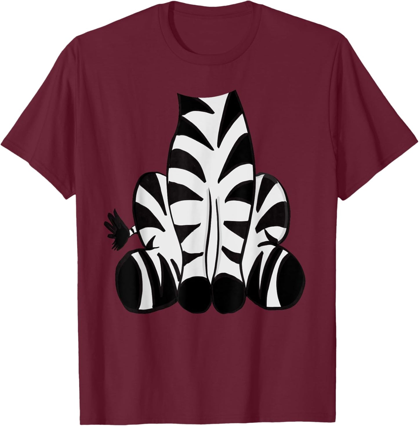 Zebra Halloween Costume Shirt - Cute Pretend Zebra Outfit T-Shirt - T-Shirt | Maroon