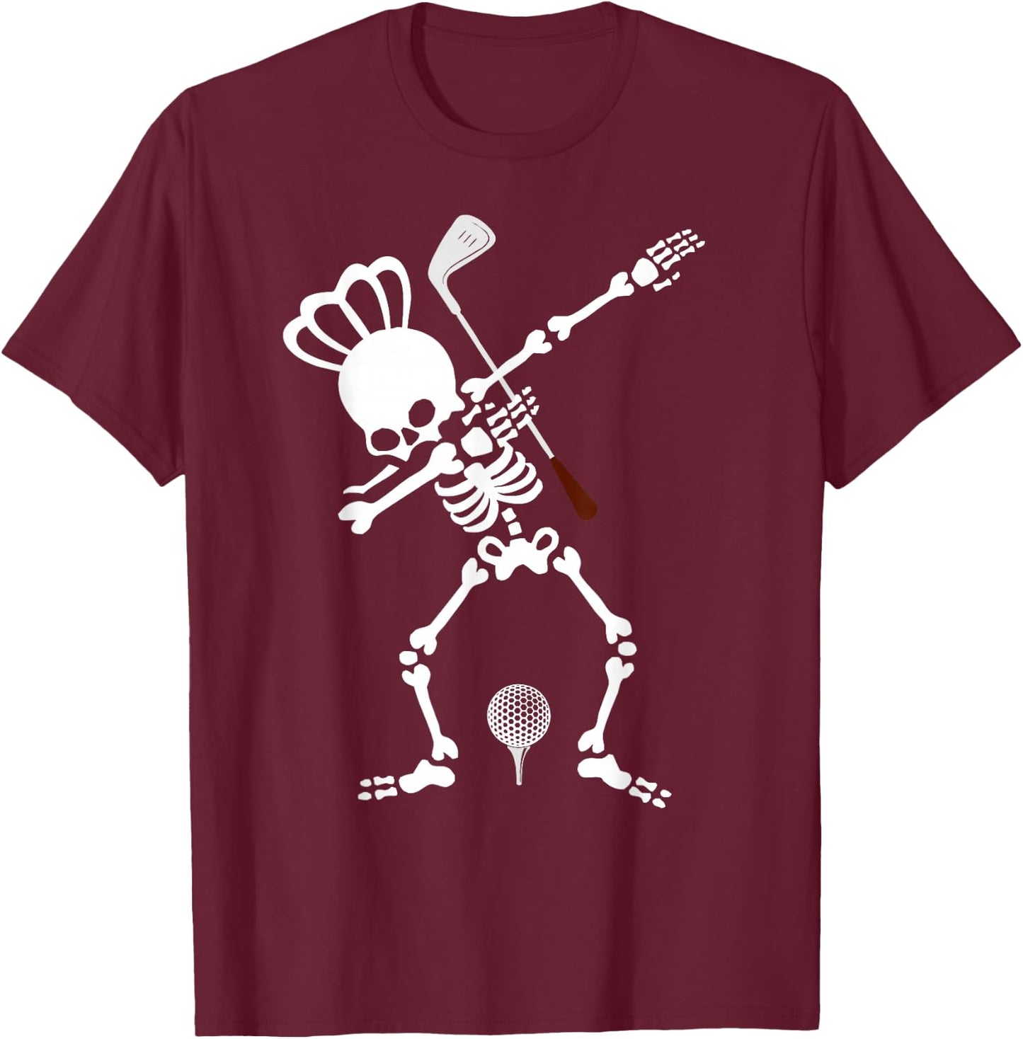 Queen Skeleton Dabbing Golf T-Shirt - T-Shirt | Maroon
