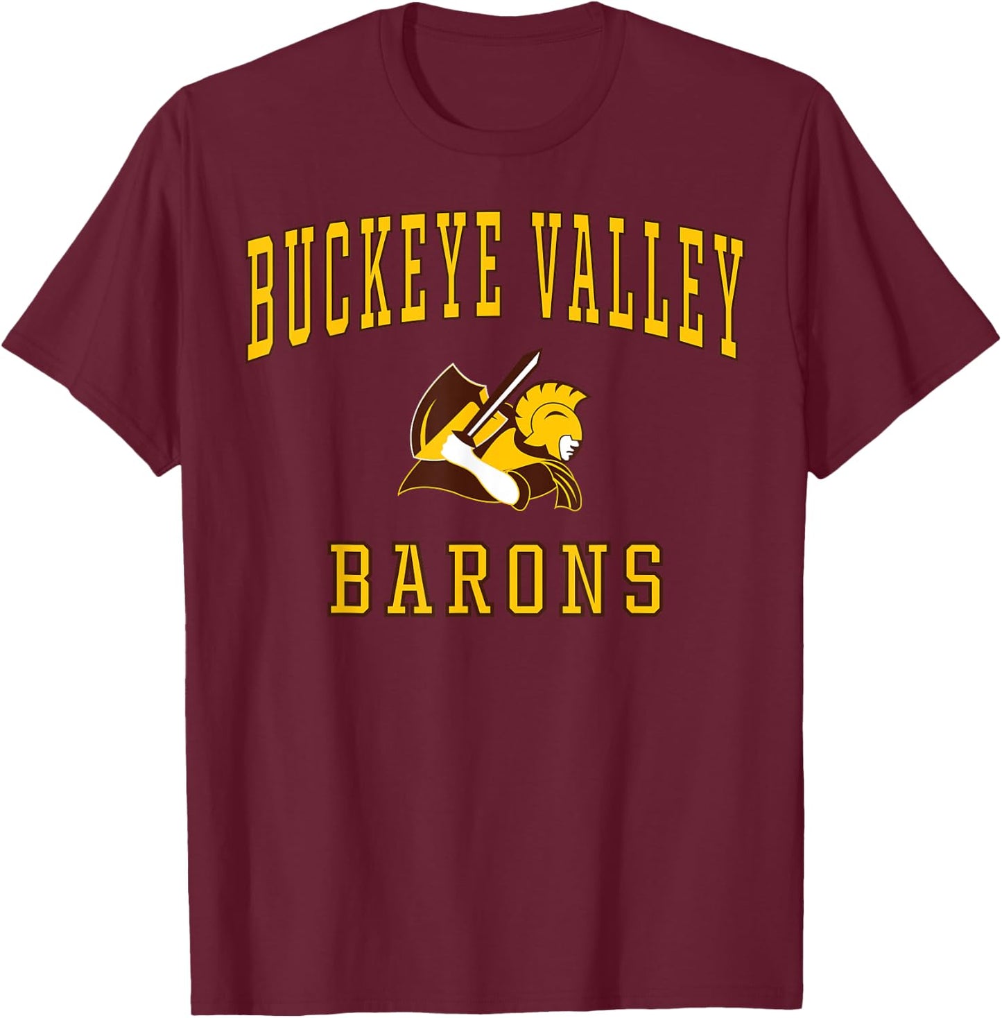 Buckeye Valley High School Barons C1 T-Shirt - T-Shirt | Maroon