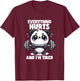 Everything Hurts And I'm Tired Panda Lifting Gym Quotes Gym T-Shirt - T-Shirt | Maroon