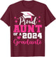 Super Proud Aunt of 2024 Graduate Awesome Family College T-Shirt - T-Shirt | Maroon
