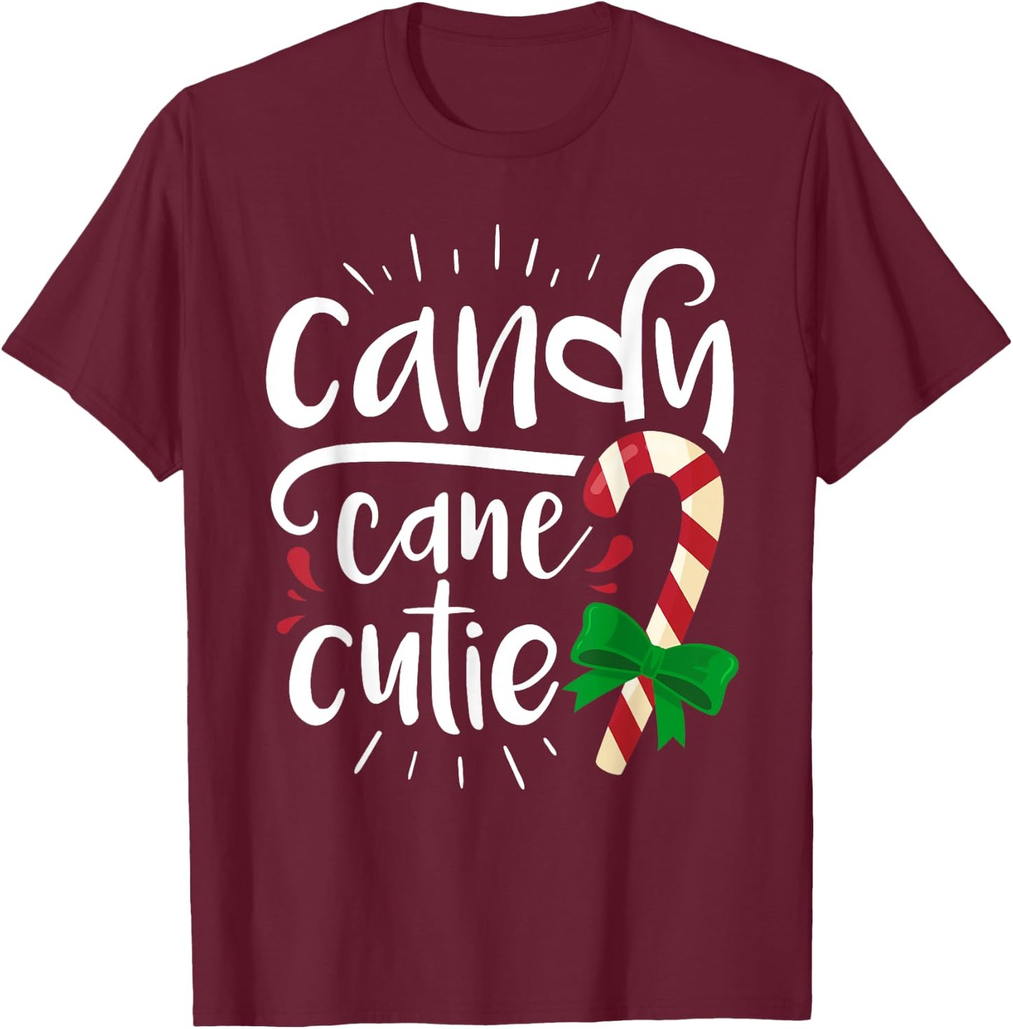 Candy Cane Cutie Christmas Stocking Stuffer Gift T-Shirt - T-Shirt | Maroon