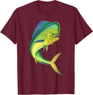 Mahi Fishing, Mahi Mahi Fish, Fishing Lover T-Shirt - T-Shirt | Maroon