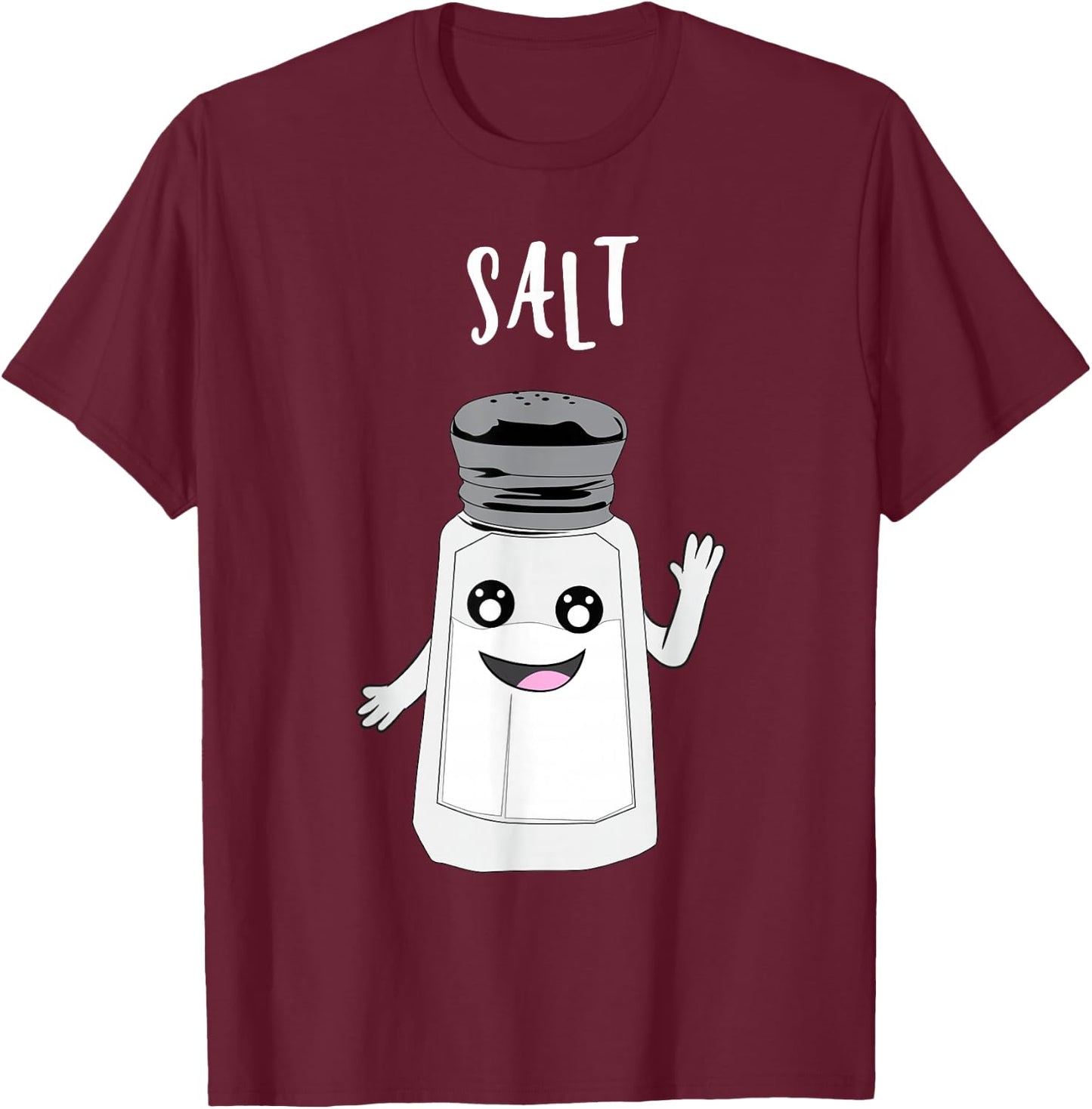 Funny Salt and Pepper Duo Valentines Halloween Easy Costume T-Shirt - T-Shirt | Maroon