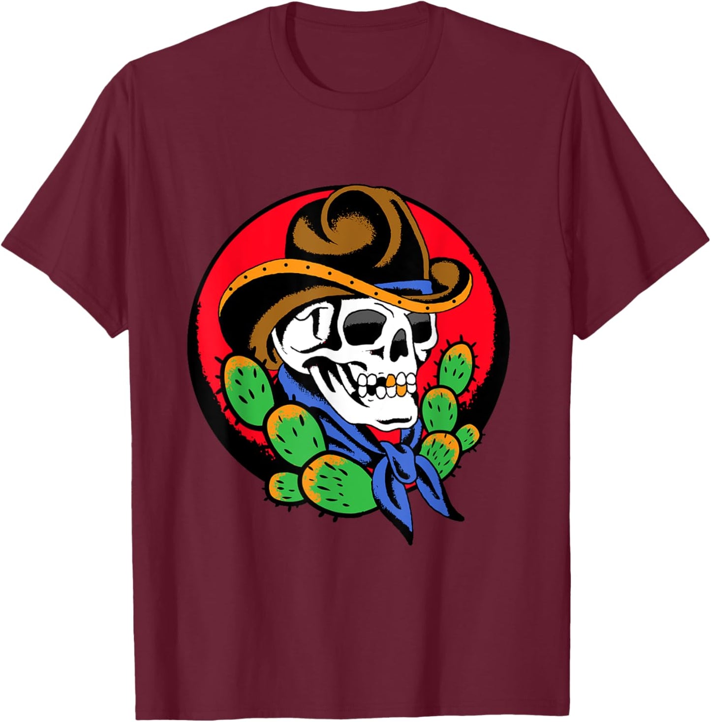 Cowboy Skull Western Traditional Tattoo Artist Tattooist Alt T-Shirt - T-Shirt | Maroon
