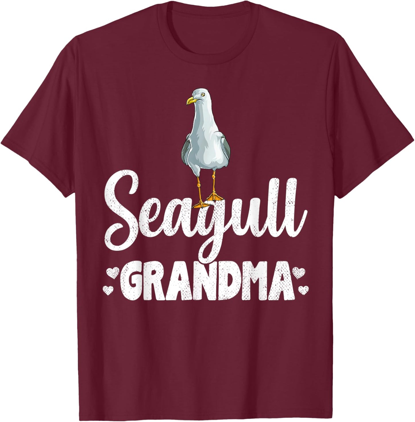 Seagull Grandma Beach Ocean gift Seagulls Men Women Kids T-Shirt - T-Shirt | Maroon