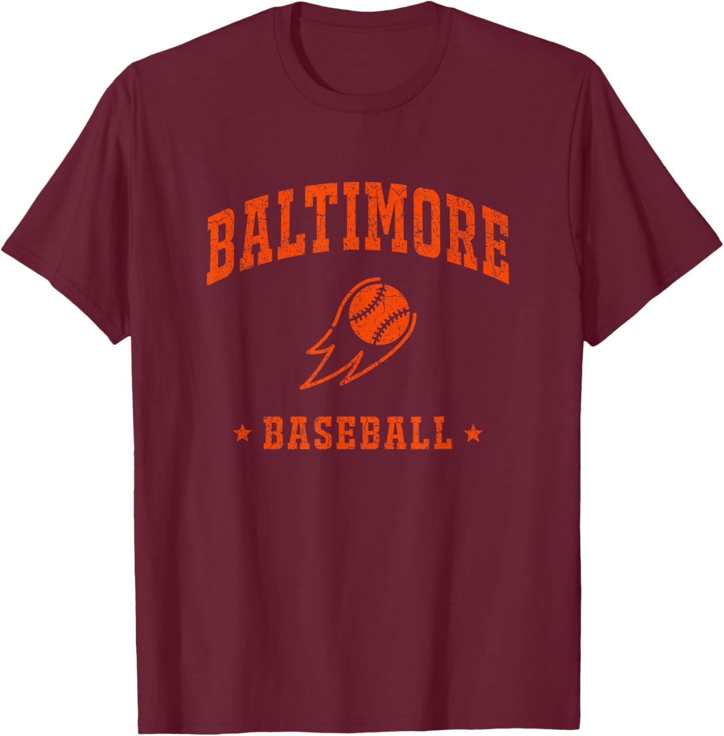 Baltimore Baseball Vintage Gameday Retro Baseball Lover T-Shirt - T-Shirt | Maroon