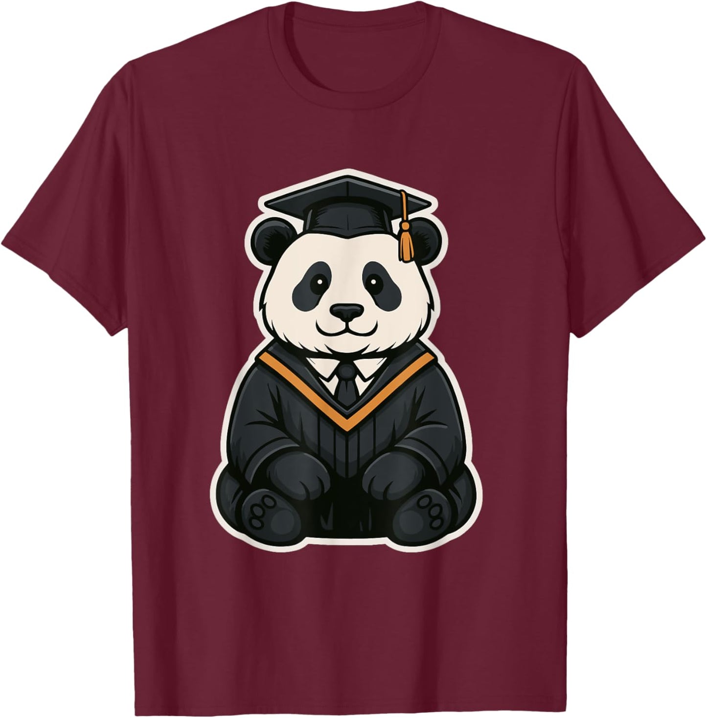 Cute Panda Graduation Shirt - Funny Graduate Gift T-Shirt - T-Shirt | Maroon