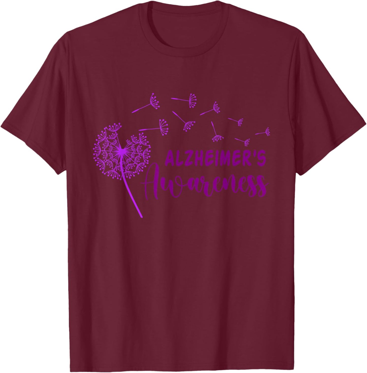 Wear Purple Alzheimer's Awareness Dementia T-Shirt - T-Shirt | Maroon