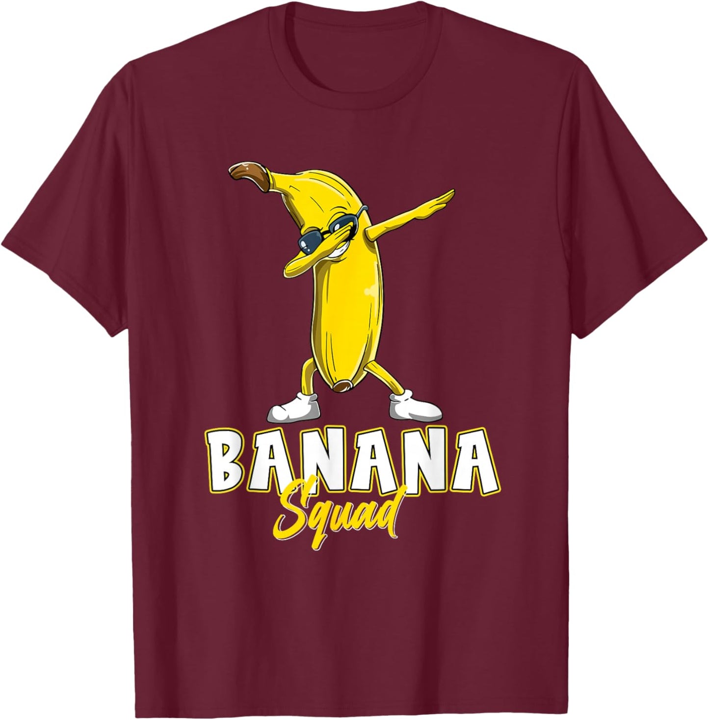 Banana Squad Funny Dabbing Banana Food & Dab T-Shirt - T-Shirt | Maroon