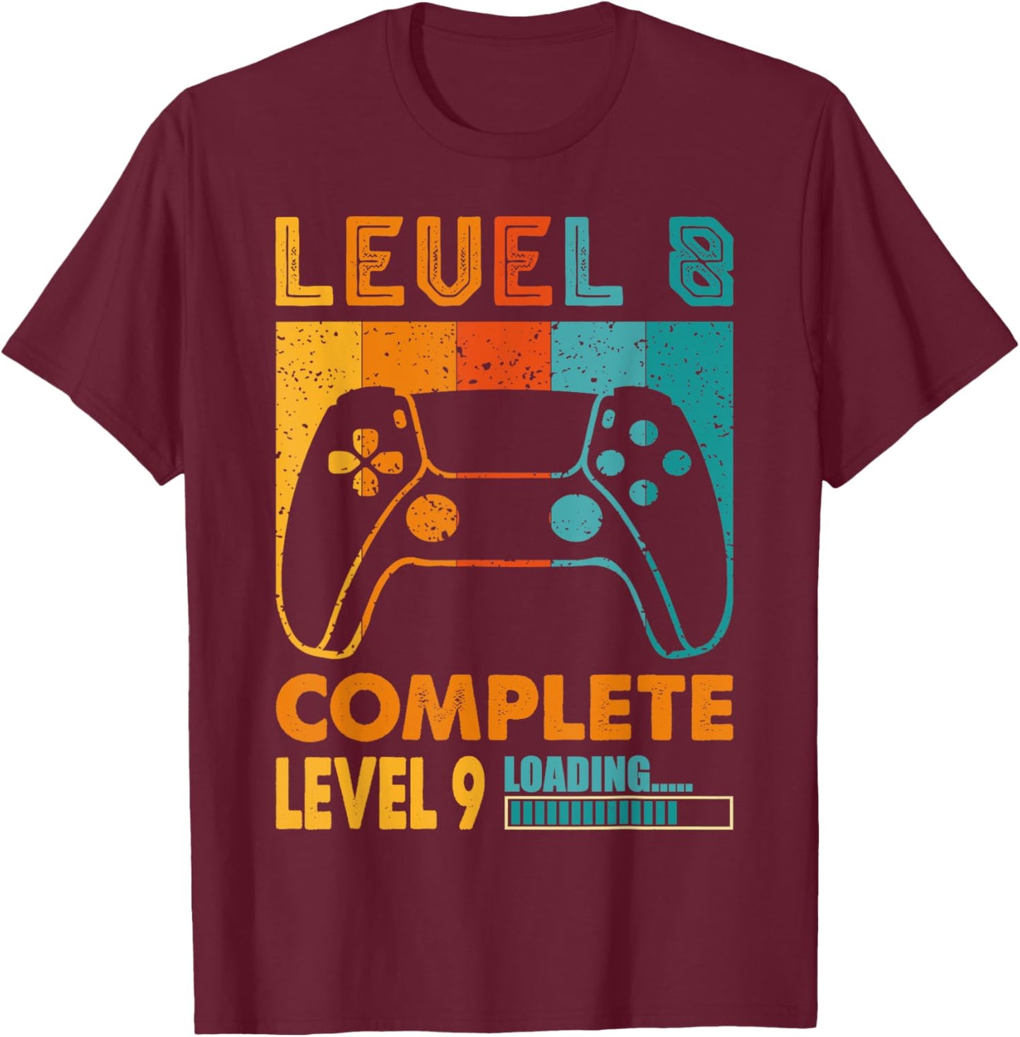 Level 8 Complete Level 9 Loading 8th Wedding Anniversary T-Shirt - T-Shirt | Maroon