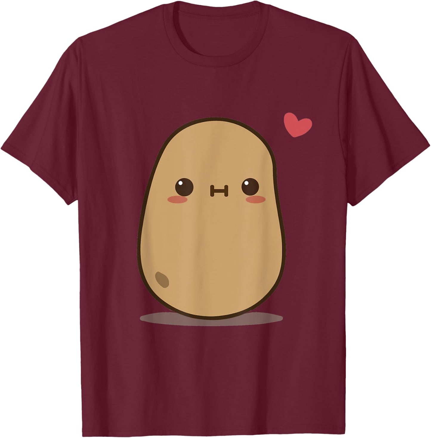 Potato Love Heart Gift Boys Men Women T-Shirt - T-Shirt | Maroon
