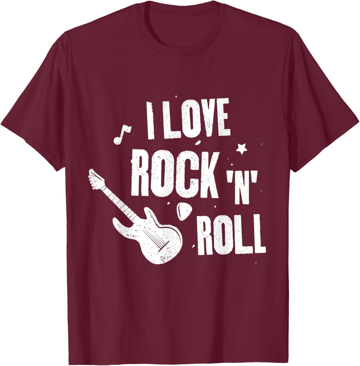 I Love Rock and roll T-Shirt - T-Shirt | Maroon