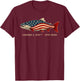 250th Anniversary USA Fishing American Flag 250 Years Fisher T-Shirt - T-Shirt | Maroon