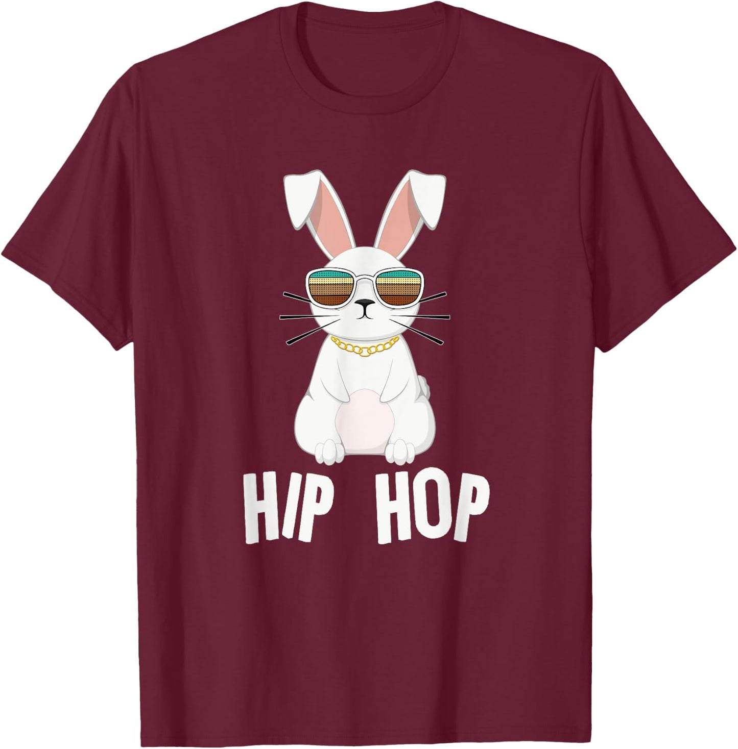 Hippity Hip Hop Bunny T Shirt Toddler Easter Bunny Rap Shirt T-Shirt - T-Shirt | Maroon
