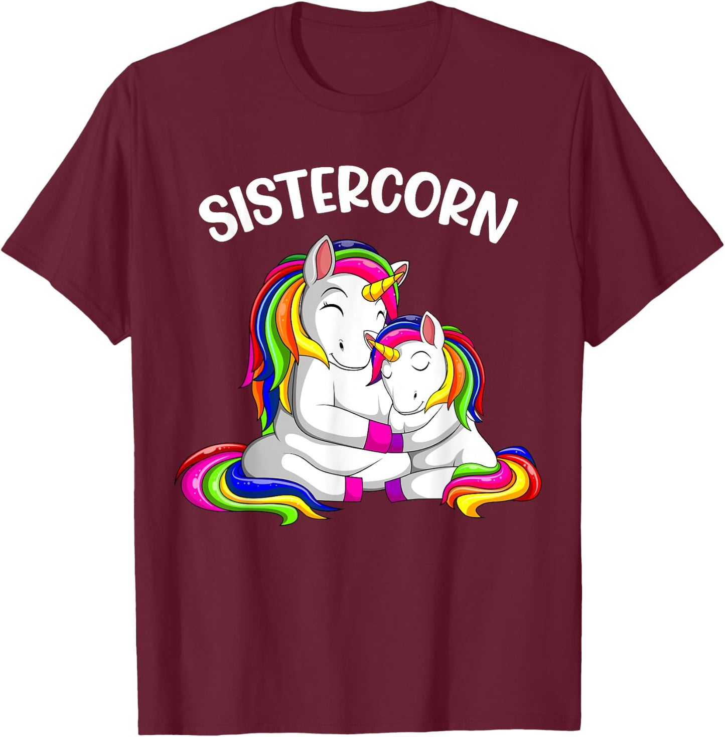 Sistercorn Unicorn Sister Girls T-Shirt - T-Shirt | Maroon
