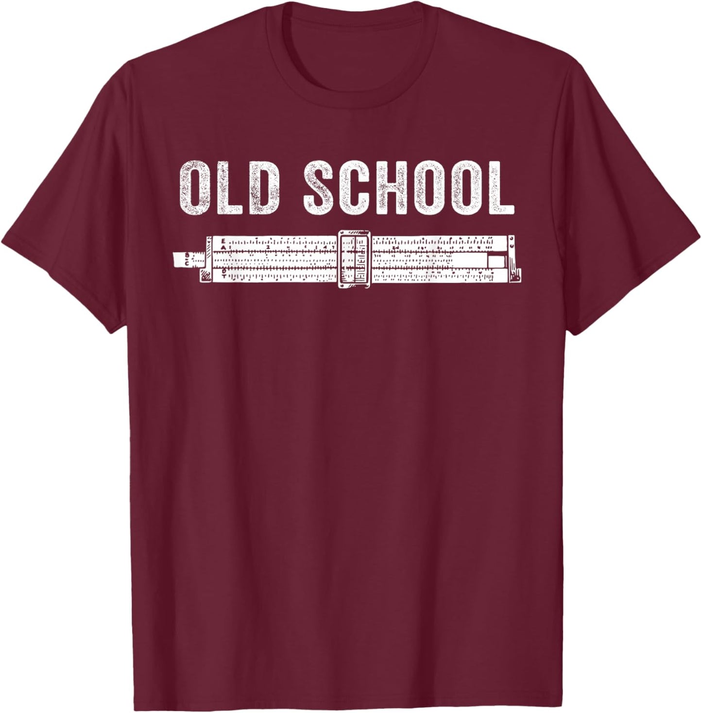 Old School Slide Rule Mechanical Analog Calculator T-Shirt - T-Shirt | Maroon