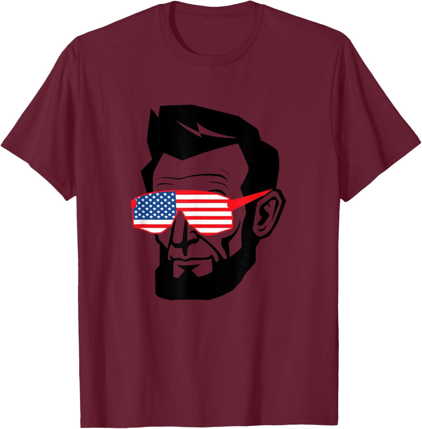 Funny Abraham Abe Lincoln Shirt July 4th Funny Men's Boys T-Shirt - T-Shirt | Maroon