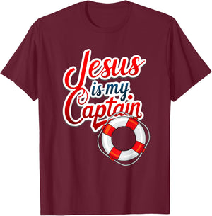 Jesus is my Captain T-Shirt - T-Shirt | Maroon