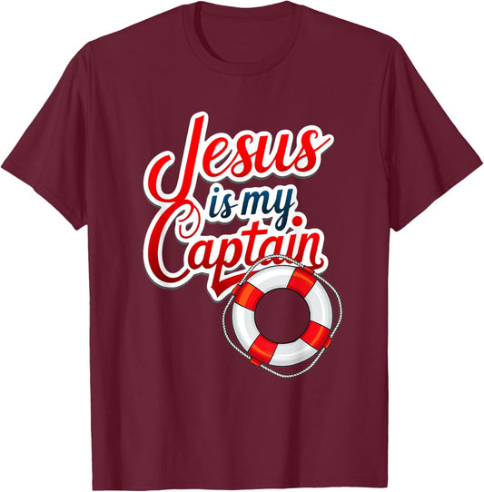 Jesus is my Captain T-Shirt - T-Shirt | Maroon