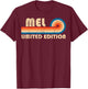 MEL Retro 70s 80s Sunset Stripe T-Shirt - T-Shirt | Maroon