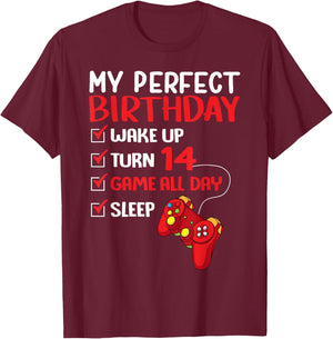 14. Perfect Birthday Player, the 14 Year Old T-Shirt - T-Shirt | Maroon