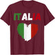 Italy Flag Holiday Italy Heart Italian Flag T-Shirt - T-Shirt | Maroon