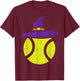 Tennis Ball Witch Hat Funny Halloween Sport Player Gift T-Shirt - T-Shirt | Maroon