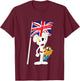 Danger Mouse Union Jack Flag God Save The King T-Shirt - T-Shirt | Maroon