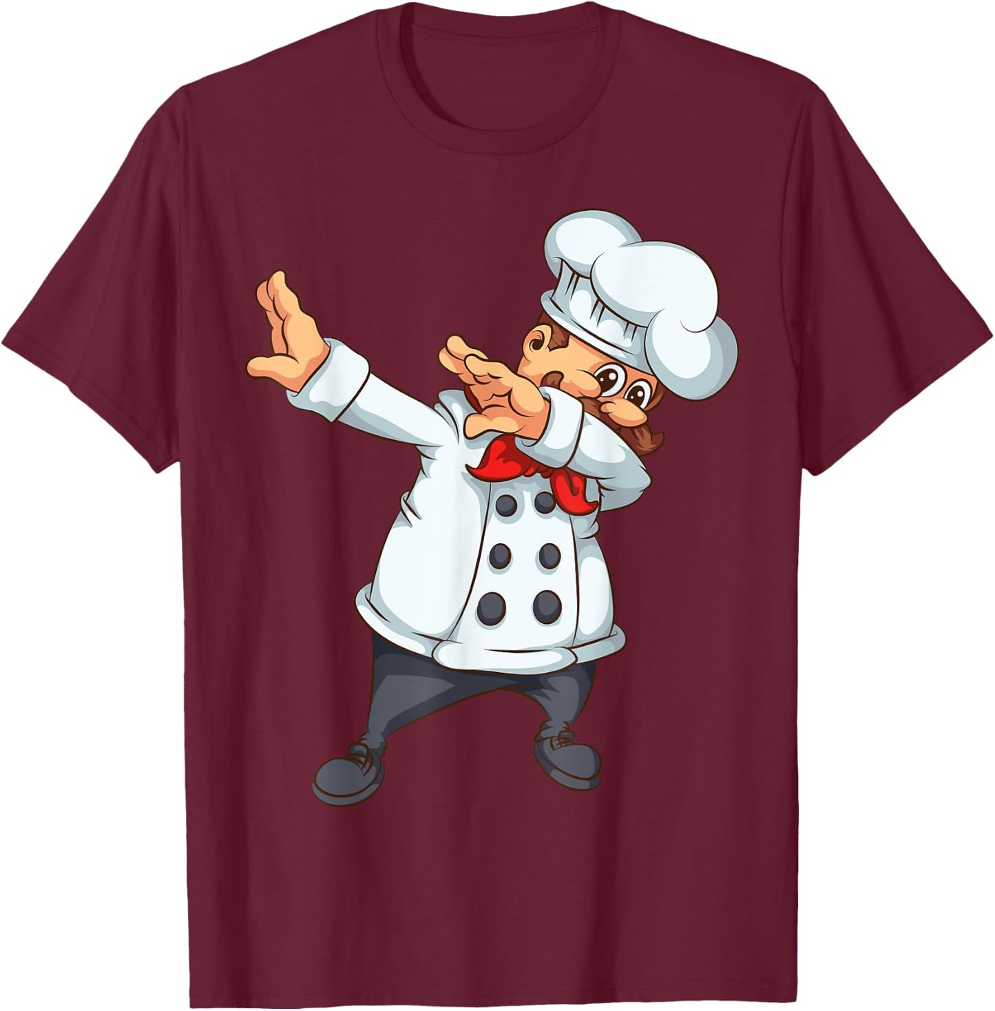 Cute Dabbing Chef | Funny Dab Dance Pastry Cook Food Gift T-Shirt - T-Shirt | Maroon
