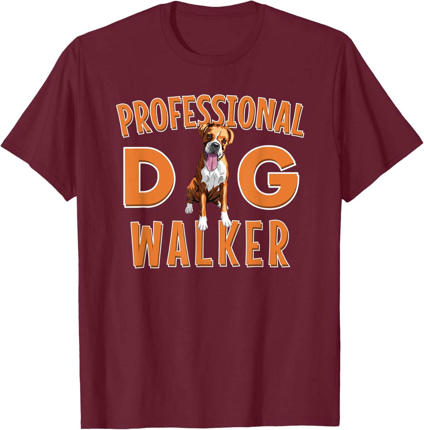 Professional Dog Walker Cute Boxer Dog Pet Lover Women Kids T-Shirt - T-Shirt | Maroon