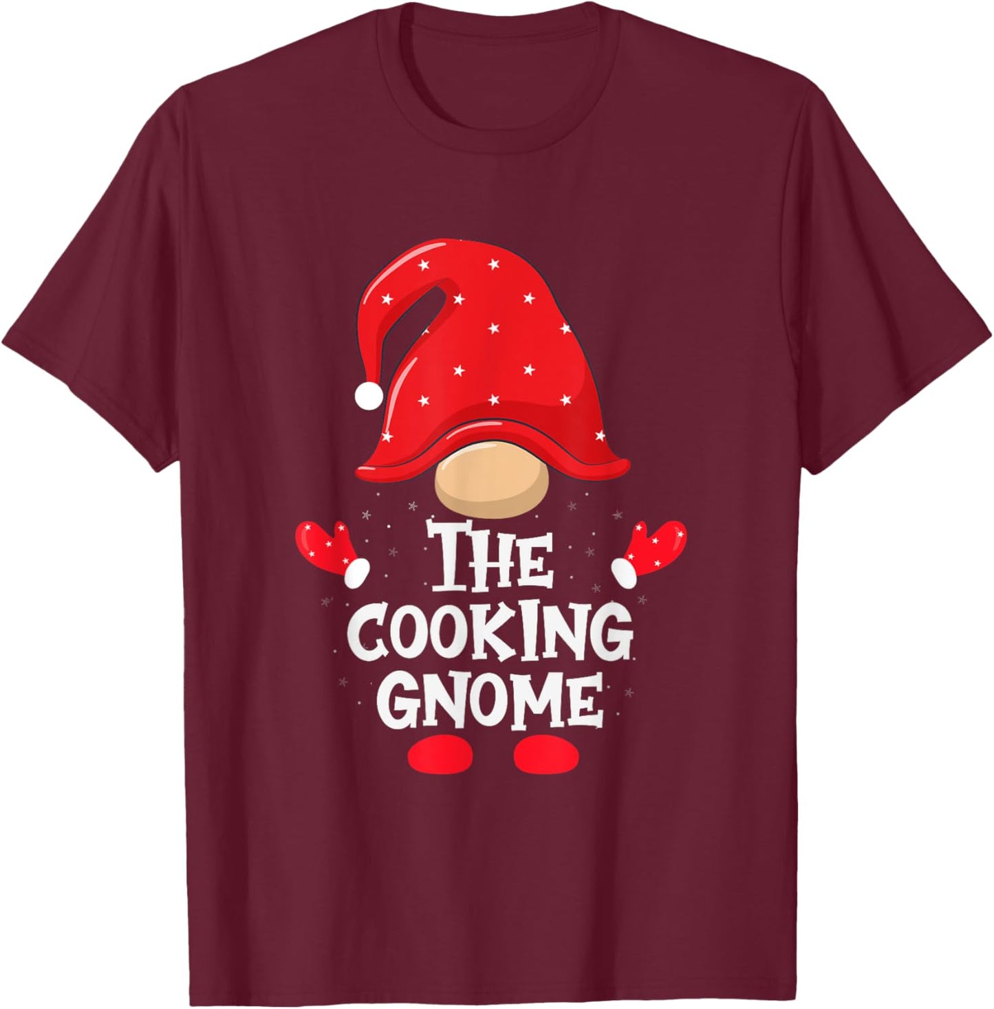 The Cooking Gnome - Funny Matching Family Group Christmas T-Shirt - T-Shirt | Maroon