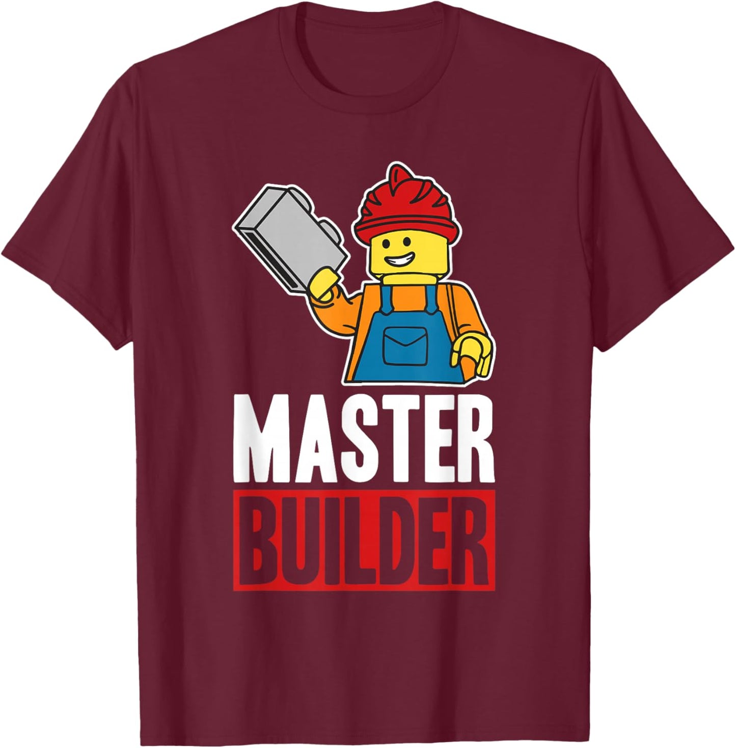 Funny Master Builder Building Blocks Gift Men Women Youth T-Shirt - T-Shirt | Maroon
